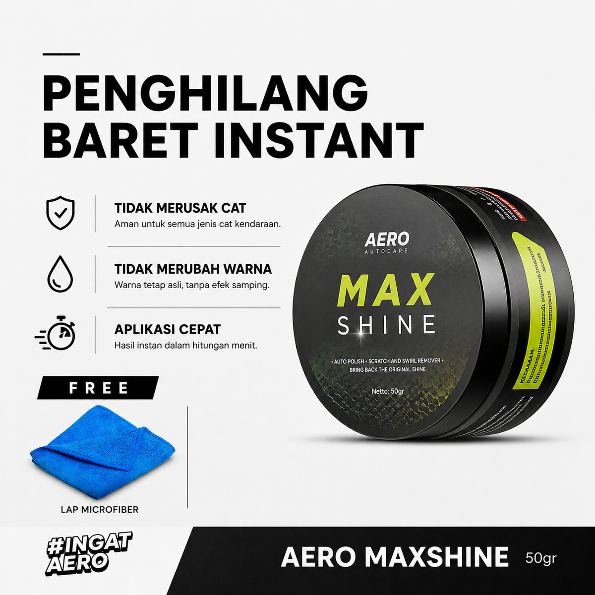Aero Max Shine - penghilang baret halus dan swirl mark